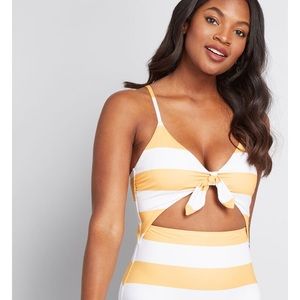 ModCloth Yellow Striped Sienna One Piece